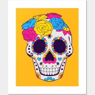 Pansexual Pride - Sugarskull Dia De Los Muertos Posters and Art